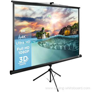 Black canvas stand pull up outdoor projector screen